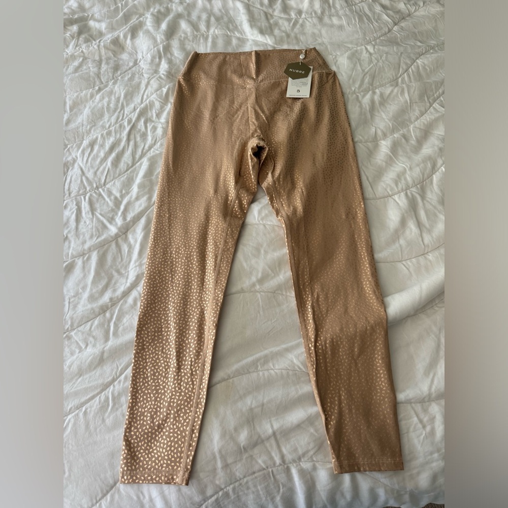 New with tags - leggings tan with gold details
